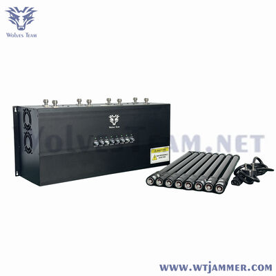 20W High Power 8-Antenna Desktop Jammer 2G / 3G / 4G / 5G / Wi-Fi αποκλειστήρα σήματος για αίθουσα συνεδριάσεων