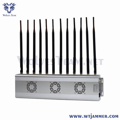 8 κεραίες High-Power Signal Jammer, Desktop 2G/3G/4G/5G WiFi GPS Blocker με διπλό ανεμιστήρα ψύξης