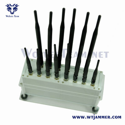 14 κεραίες Desktop Jammer Ισχυρός αποκλεισμός σήματος κινητού τηλεφώνου WiFi εμβέλειας 50 μέτρων