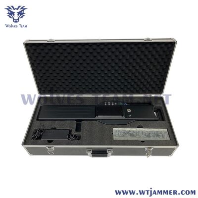 Long Handheld Anti Drone Jammer Complete Kit Αντικραδασμική θήκη μεταφοράς πολλαπλών ζωνών UAV με φορτιστή με επένδυση από αφρό