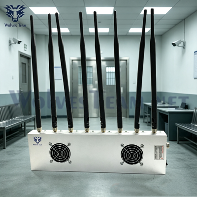 8 Ζώνες 40W Επιτραπέζιος Παρεμποδιστής Σήματος Υψηλής Ισχύος Πολλαπλών Ζωνών Κινητής Τηλεφωνίας και GPS Tracker για Κέντρα Κράτησης και Σωφρονιστικά Ιδρύματα