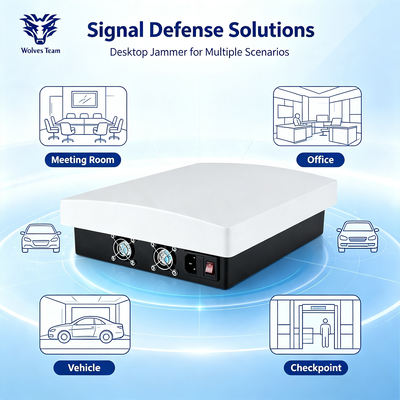 60W 12 ζώνη Desktop σήμα jammer με Omnidirectional κεραία για ολοκληρωμένο RF μπλοκάρισμα