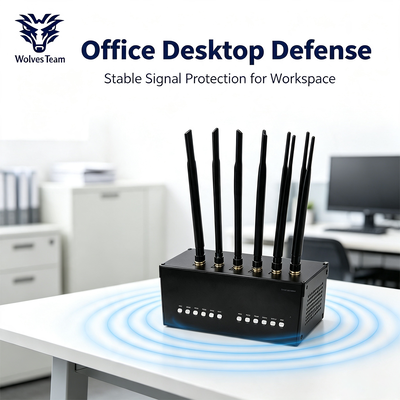 60W 12 ζώνη Desktop σήμα jammer με Omnidirectional κεραία για ολοκληρωμένο RF μπλοκάρισμα