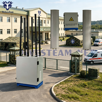 6CH Outdoor Waterproof Omni-Directional Signal Jammer 100–300m Coverage Anti-Drone And Cellular Blocker for Secure Hospital Premises