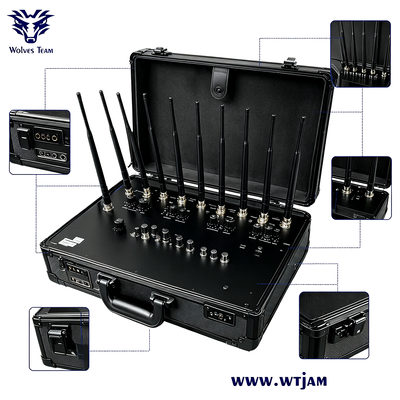 100W 10-Channel Portable Signal Jammer with 30-100m Range for Field Use