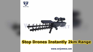 UAV Countermeasure Gun 30W 100‑240VAC Φορητή συσκευή καταστολής RF για Anti Drone και εμπιστευτική