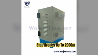 Υπαίθριος αδιάβροχος υψηλής ισχύος 500W 5 ζωνών Wifi Bluetooth GPS Drone WiFi Signal Jammer for Border